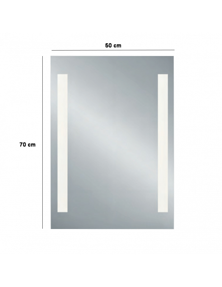 Espelho com luz LED retangular Medidas Senna