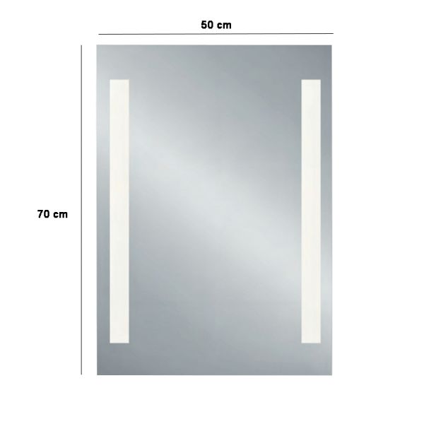 Miroir avec lumière LED rectangulaire Senna mesures