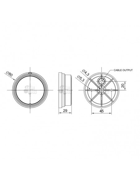 Jauge latérale lumineuse LED ronde Fristom FT-060 Remorque de camion 12v 24v approuvée par LED | leonleds