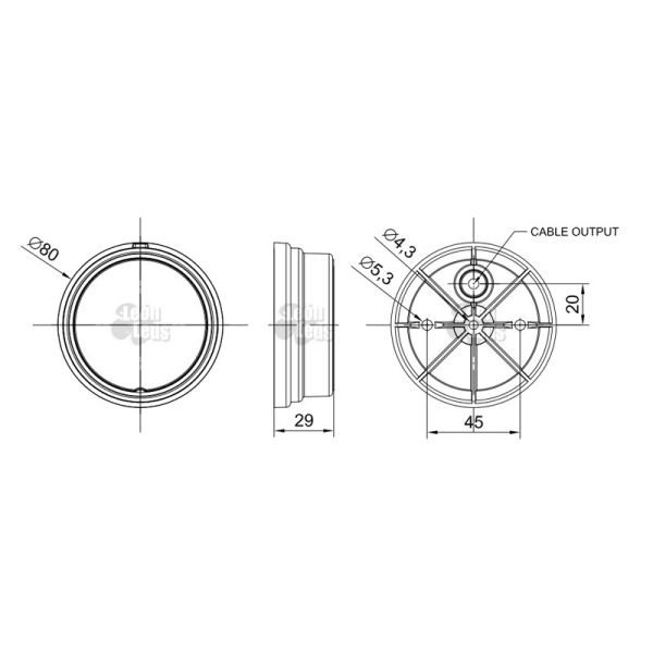 Indicador Lateral de Luz Redonda Fristom FT-060 LED Aprovado 12v 24v Reboque de Caminhão | leonleds