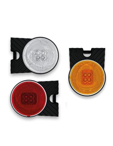 Piloto LED Galibo Lateral Redonodo con soporte Fristom FT-060 LED y Reflectante | LeonLeds