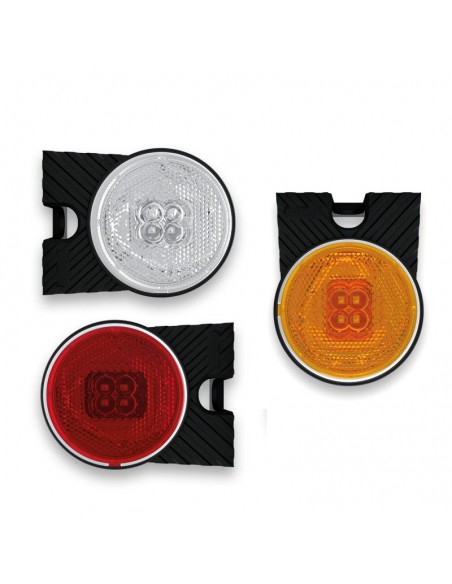 Piloto LED Galibo Lateral Redonodo con soporte Fristom FT-060 LED y Reflectante | LeonLeds