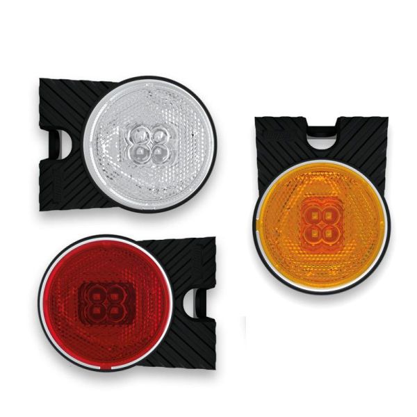Piloto LED Galibo Lateral Redonodo con soporte Fristom FT-060 LED y Reflectante | LeonLeds
