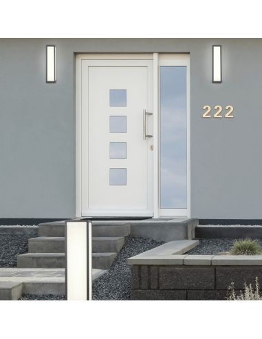 Aplique LED rectangular Fuerte antracita ambiente