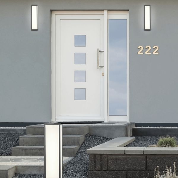 Aplique LED rectangular Fuerte antracita ambiente