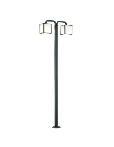 Farola exterior antracita Cubango 2xE27