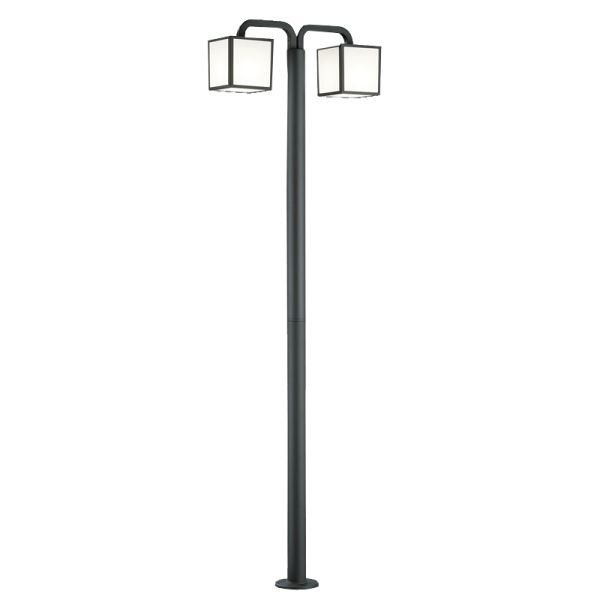 Lampadaire extérieur anthracite Cubango 2xE27