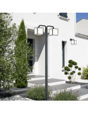 Lampadaire d'extérieur anthracite Cubango 2xE27 d'ambiance Trio Lighting | leonleds