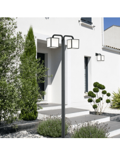 Farola exterior antracita Cubango 2xE27 2