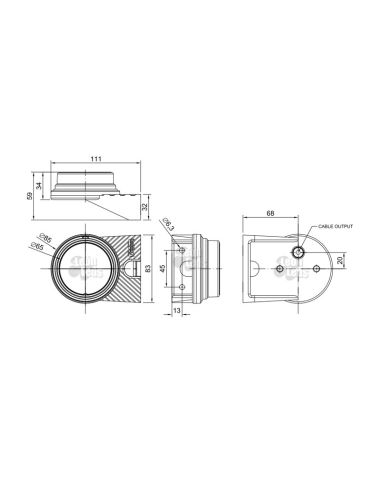 Lumière LED ronde à dégagement latéral avec LED Fristom FT-060 et support réfléchissant | leonleds