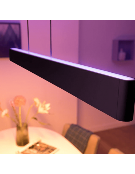 Lámpara LED colgante Ensis negra Philips Hue ambiente