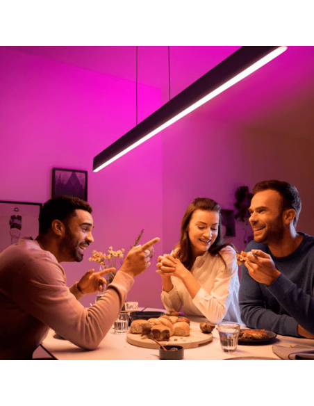 Lámpara LED colgante Ensis negra Philips Hue ambiente inteligente