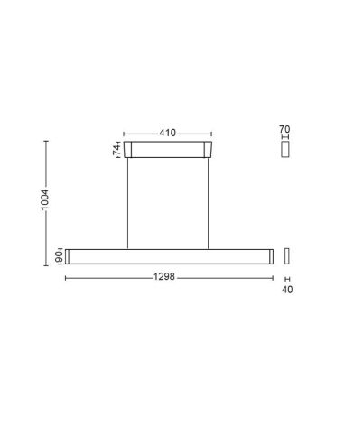 Dimensions de la suspension LED Ensis noire Philips Hue