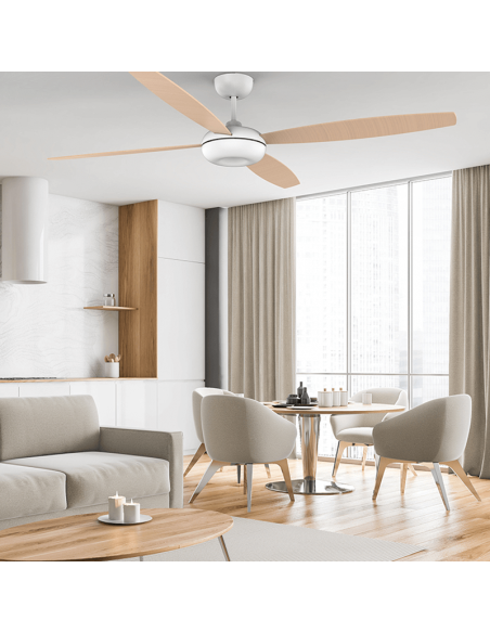 Ventilador de techo sin luz Kudari con palas reversibles ambiente