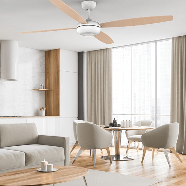 Ventilador de techo sin luz Kudari con palas reversibles ambiente