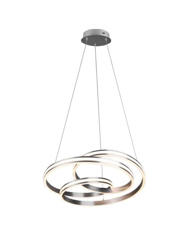 Plafonnier LED design en nickel Nuria 60W 7200Lm 2300K-3000K-4000K Trio | leonleds