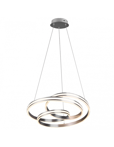 Plafonnier LED design en nickel Nuria 60W 7200Lm 2300K-3000K-4000K Trio | leonleds