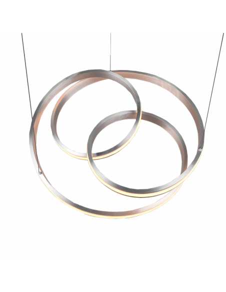Plafonnier LED design en nickel Nuria 60W 7200Lm 2300K-3000K-4000K Trio | leonleds