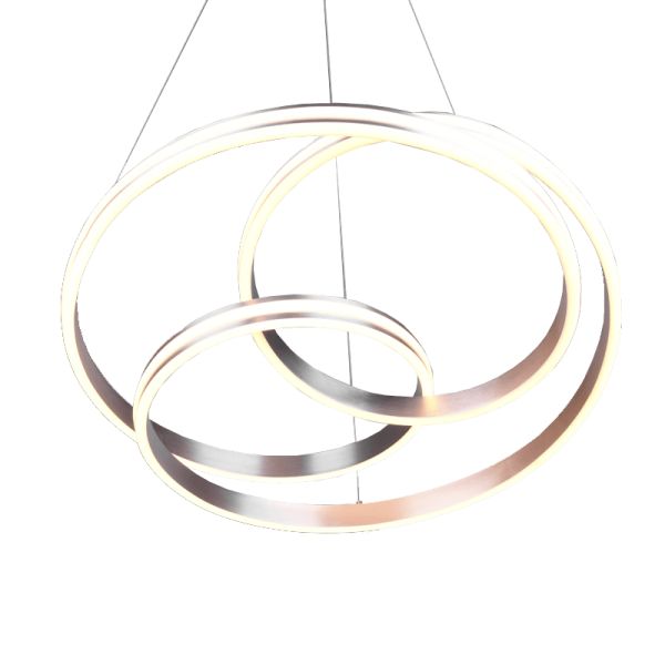 Lámpara de techo LED niquel de diseño Nuria 60W 7200Lm 2300K-3000K-4000K Trio | LeonLeds