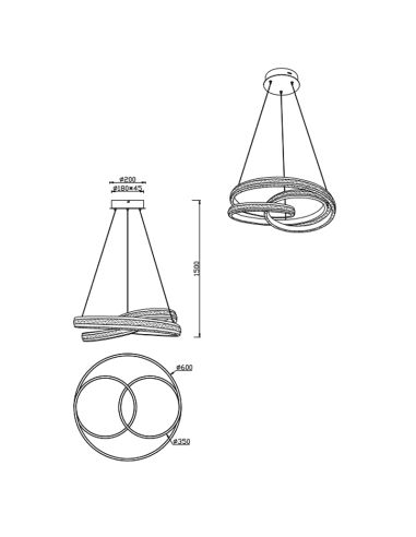 Luminária de teto LED design Nuria 60W 7200Lm 2300K-3000K-4000K Trio | leonleds