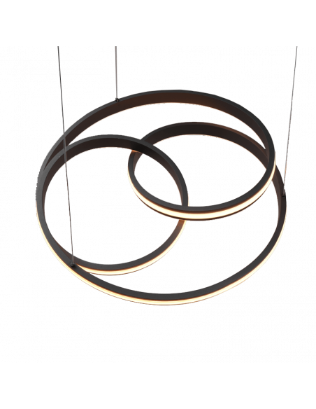 Plafonnier LED noir design Nuria 60W 7200Lm 2300K-3000K-4000K Trio | leonleds