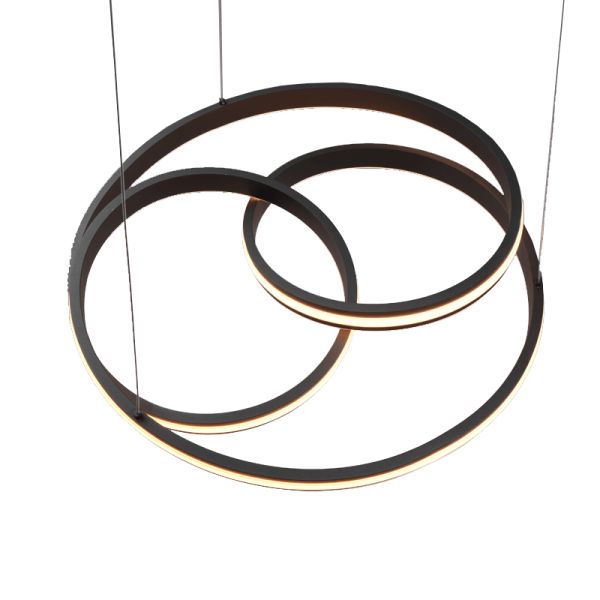 Luminária de teto LED preta design Nuria 60W 7200Lm 2300K-3000K-4000K Trio | leonleds