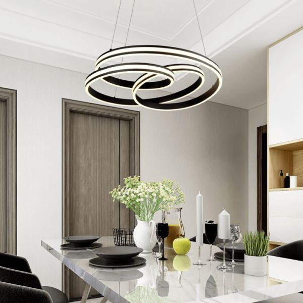 Ambiente Lámpara de techo LED negra de diseño Nuria 60W 7200Lm 2300K-3000K-4000K Trio | LeonLeds
