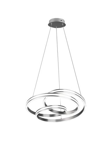 Lámpara de techo LED plata de diseño Nuria 60W 7200Lm 2300K-3000K-4000K Trio | LeonLeds