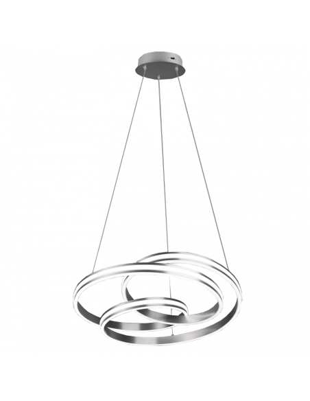 Plafonnier LED argent design Nuria 60W 7200Lm 2300K-3000K-4000K Trio | leonleds