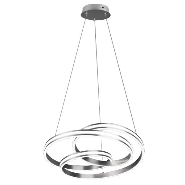 Lámpara de techo LED plata de diseño Nuria 60W 7200Lm 2300K-3000K-4000K Trio | LeonLeds