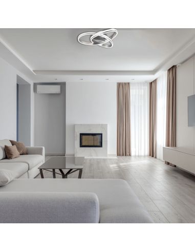 Luminária de teto LED design Nuria 58W 7000Lm 2300K-3000K-4000K Nickel Ambiente | leonleds