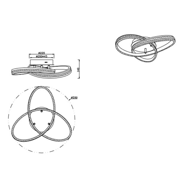 Candeeiro de teto LED de desenho...