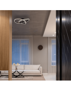 Plafón LED de diseño Nuria 58W 7000Lm 2300K-3000K-4000K Negro | LeonLeds 2