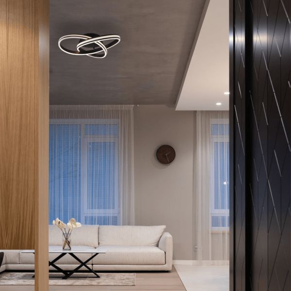 Ambiente Plafón LED de diseño Nuria 58W 7000Lm 2300K-3000K-4000K Negro | LeonLeds