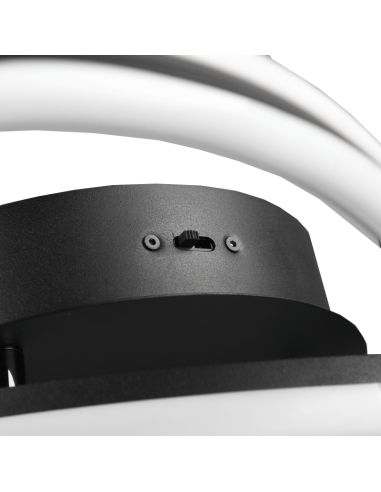 Nuria Design Plafonnier LED Interrupteur 58W 7000Lm 2300K-3000K-4000K Noir | leonleds