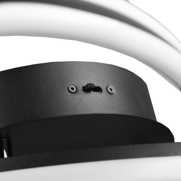 Nuria Design Plafonnier LED Interrupteur 58W 7000Lm 2300K-3000K-4000K Noir | leonleds