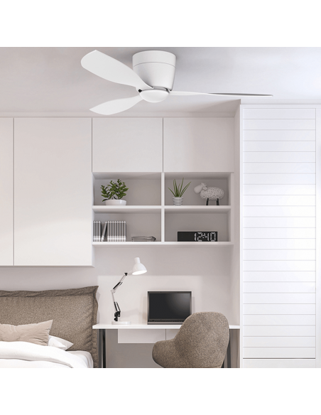 Ventilateur LED Bora blanc silencieux 3000k ambiant