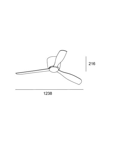 Ventilateur LED Bora blanc silencieux 3000k mesures