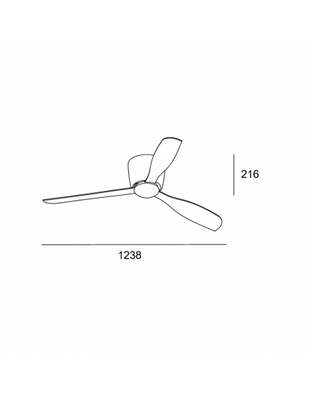 Ventilateur LED Bora blanc silencieux 3000k mesures