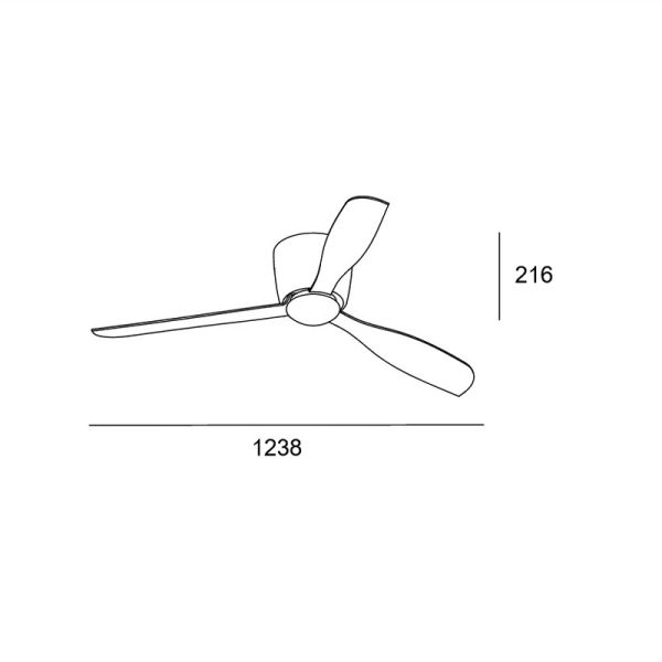 Ventilateur LED Bora blanc silencieux 3000k mesures
