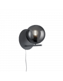 Aplique Pure antracita con pantalla de vidrio humo