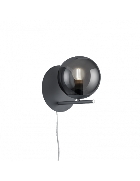 Aplique Pure antracita con pantalla de vidrio humo