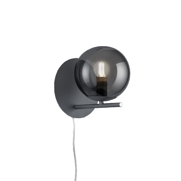Aplique Pure antracita con pantalla de vidrio humo