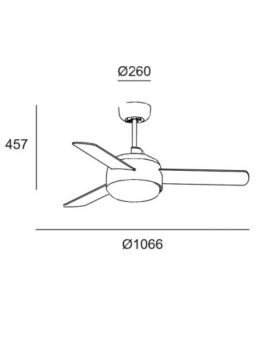 Ventilateur à pales légères et réversibles Klar mesures