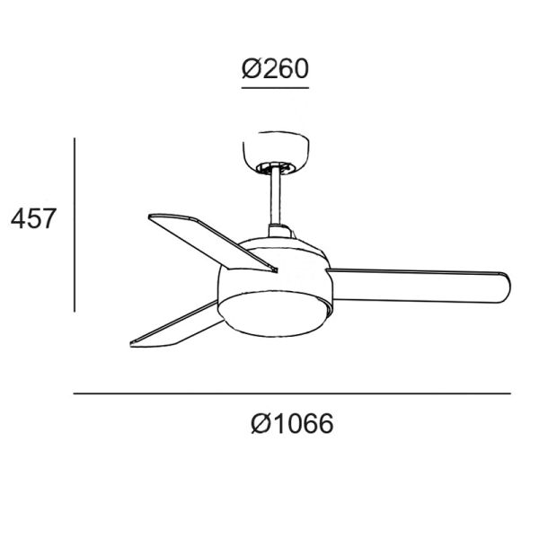Ventilateur à pales légères et réversibles Klar mesures