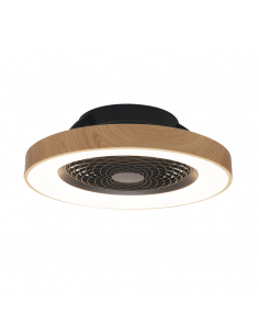 Ventilateur Tibet bois et LED noir