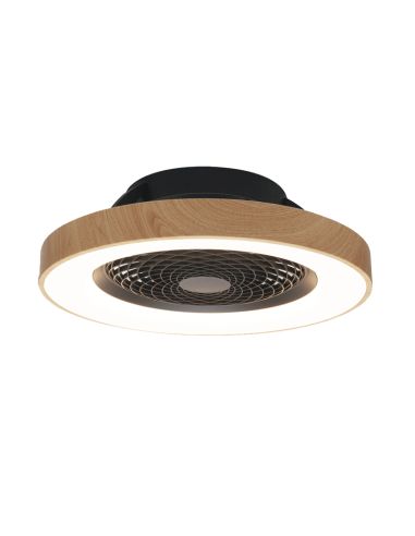 Ventilador LED Tibet madera y negro
