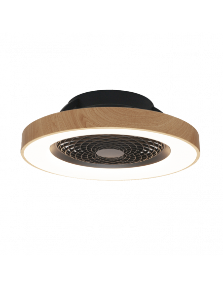 Ventilador LED Tibet madera y negro