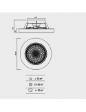 Ventilador LED Tibet madera y negro medidas