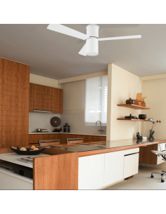 Ventilador blanco minimalista con luz Formentera 2
